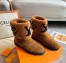 Louis Vuitton Snowdrop Flat Ankle Boots In Brown Suede with Shearling