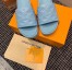Louis Vuitton Jumbo Flatform Mules In Blue Monogram Lambskin