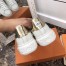 Louis Vuitton White Time Out Sneakers with Gold LV Circle