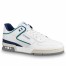 Louis Vuitton Men's LV Trainer Sneakers In White/Blue Leather