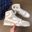 Louis Vuitton Men's LV Trainer High-top Sneakers In White Leather