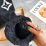 Louis Vuitton Snowdrop Flat Ankle Boots In Black Suede with Shearling