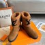 Louis Vuitton Snowdrop Flat Ankle Boots In Brown Suede with Shearling