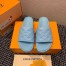 Louis Vuitton Jumbo Flatform Mules In Blue Monogram Lambskin