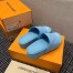 Louis Vuitton Jumbo Flatform Mules In Blue Monogram Lambskin