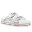 Louis Vuitton LV Trainer Mules In Silver Metallic Leather