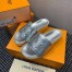 Louis Vuitton Jumbo Flatform Mules In Silver Metallic Lambskin