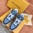 Louis Vuitton Men's LV Trainer Sneakers In Blue Monogram Denim