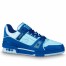 Louis Vuitton Men's LV Trainer Sneakers In Blue Leather