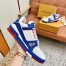 Louis Vuitton Men's LV Trainer Sneakers In Blue/White Leather