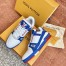 Louis Vuitton Men's LV Trainer Sneakers In Blue/White Leather