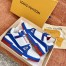 Louis Vuitton Men's LV Trainer Sneakers In Blue/White Leather