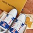 Louis Vuitton Men's LV Trainer Sneakers In Blue/White Leather