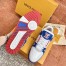 Louis Vuitton Men's LV Trainer Sneakers In Blue/White Leather
