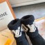 Louis Vuitton Snowdrop Flat Ankle Boots In Black Suede with Shearling
