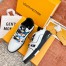 Louis Vuitton Men's White/Black LV Trainer Sneakers with #54