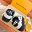 Louis Vuitton Men's White/Black LV Trainer Sneakers with #54