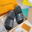 Louis Vuitton Waterfront Mules In Black Monogram Rubber