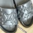 Louis Vuitton Waterfront Mules In Black Monogram Rubber