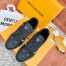 Louis Vuitton Men's LV Trainer Sneakers In Black Denim Leather