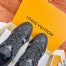 Louis Vuitton Men's LV Trainer Sneakers In Black Denim Leather