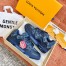 Louis Vuitton Men's LV Trainer Sneakers In Blue Denim Leather