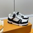 Louis Vuitton Men's LV Trainer Sneakers in White Monogram Leather with Denim 