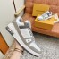 Louis Vuitton Men's LV Trainer Sneakers In White/Grey Leather