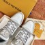 Louis Vuitton Men's LV Trainer Sneakers In White/Grey Leather