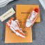 Louis Vuitton Men's LV Trainer Sneakers In Orange Denim with Mesh