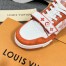 Louis Vuitton Men's LV Trainer Sneakers In Orange Denim with Mesh