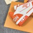 Louis Vuitton Men's LV Trainer Sneakers In Orange Denim with Mesh