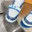 Louis Vuitton Men's LV Trainer Sneakers In Blue Denim with Mesh
