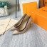 Louis Vuitton Signature Pumps in Nude Leather with Monogram Canvas