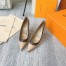 Louis Vuitton Signature Pumps in Nude Leather with Monogram Canvas