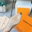 Louis Vuitton Signature Pumps in Nude Leather with Monogram Canvas