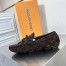 Louis Vuitton LV Driver Moccasin In Brown Monogram Suede Leather