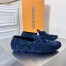 Louis Vuitton LV Driver Moccasin In Blue Monogram Suede Leather