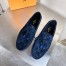 Louis Vuitton LV Driver Moccasin In Blue Monogram Suede Leather