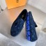 Louis Vuitton LV Driver Moccasin In Blue Monogram Suede Leather