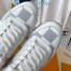Louis Vuitton Men's Run Away Sneakers in White Damier-embossed Leather