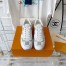 Louis Vuitton Men's Run Away Sneakers in White Damier-embossed Leather