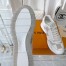 Louis Vuitton Men's Run Away Sneakers in White Damier-embossed Leather