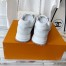 Louis Vuitton Men's Run Away Sneakers in White Damier-embossed Leather