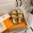 Louis Vuitton Bom Dia Comfort Mules In Gold Metallic Leather