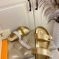 Louis Vuitton Bom Dia Comfort Mules In Gold Metallic Leather