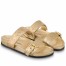 Louis Vuitton Bom Dia Comfort Mules In Gold Metallic Leather