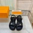 Louis Vuitton LV Sunset Comfort Flat Sandals In Black Leather