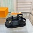 Louis Vuitton LV Sunset Comfort Flat Sandals In Black Leather