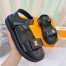Louis Vuitton LV Sunset Comfort Flat Sandals In Black Leather